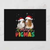 Merry Pigmas Guinea Pig. met Santa Hat Xmas Funny Briefkaart (Voorkant)