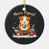 Merry Pigmas Guinee met kerstmis Keramisch Ornament (Voorkant)