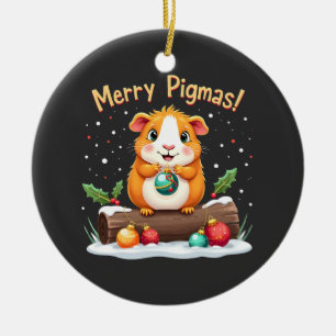 Merry Pigmas Guinee met kerstmis Keramisch Ornament