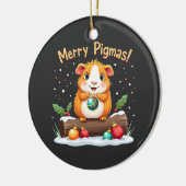 Merry Pigmas Guinee met kerstmis Keramisch Ornament (Links)