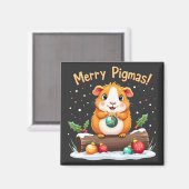 Merry Pigmas Guinee met kerstmis Magneet (Voorkant / Achterkant)