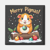Merry Pigmas Guinee met kerstmis Magneet (Voorkant)