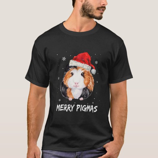 Merry Pigmas Kerstmis Funny Guinee Pig Lover Gift T-shirt (Voorkant)