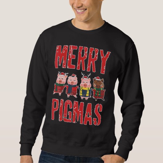 Merry Pigmas kerstmis Pig Xmas Py Trui (Voorkant)