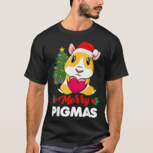 Merry Pigmas Pajama Funny Guinee met Kerstmis San T-shirt