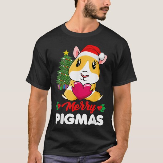 Merry Pigmas Pajama Funny Guinee met Kerstmis San T-shirt (Voorkant)