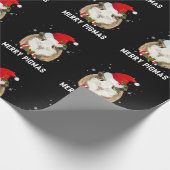 Merry Pigmas Santa Hat Guinea Pig Christmas Pajama Cadeaupapier (Hoek)