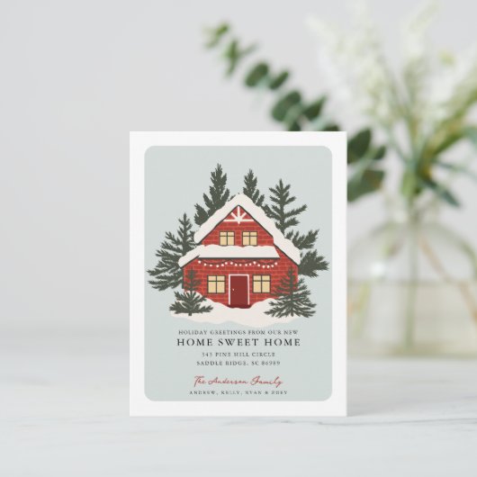 Merry Pines en Cottage verhuizen aankondiging (Staand voorkant)