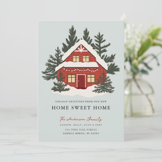 Merry Pines en Cottage verhuizen aankondiging (Staand voorkant)