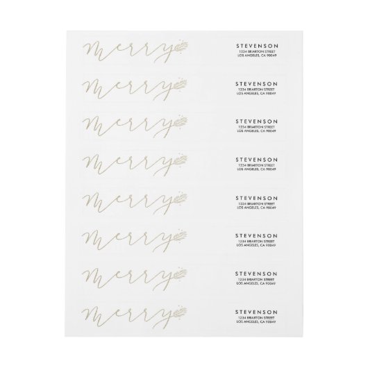Merry Pines Holiday Return Address Labels (Vel)