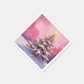 Merry Pink Christmas | Watercolor Holiday Servet (Hoek)