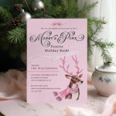 Merry & Pink Fun Holiday Bash Reindeer Roze Sjaal Kaart