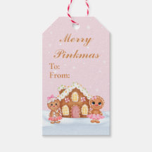 Merry Pinkmas Gingerbrood Gift Labels