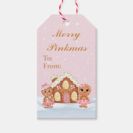 Merry Pinkmas Gingerbrood Gift Labels Cadeaulabel
