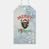Merry PIPmas Trading Bull Christmas Design – Funny Cadeaulabel (Voorkant)
