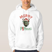 Merry PIPmas Trading Bull Christmas Design – Funny Hoodie (Voorkant)