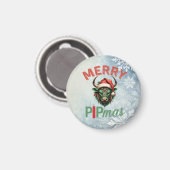 Merry PIPmas Trading Bull Christmas Design – Funny Magneet (Voorkant / Achterkant)