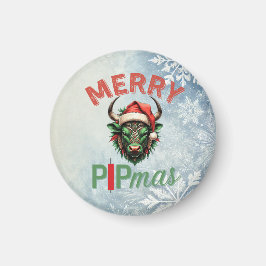Merry PIPmas Trading Bull Christmas Design – Funny Magneet