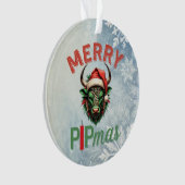 Merry PIPmas Trading Bull Christmas Design – Funny Ornament (voorkant)