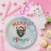 Merry PIPmas Trading Bull Christmas Design – Funny Papieren Bordje (Feest)