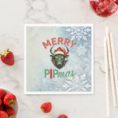 Merry PIPmas Trading Bull Christmas Design – Funny Servet (Insitu)