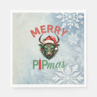 Merry PIPmas Trading Bull Christmas Design – Funny Servet