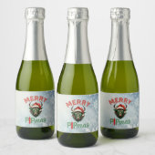Merry PIPmas Trading Bull Christmas Design – Funny Sparkling Wijnetiket (Flessen)