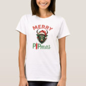 Merry PIPmas Trading Bull Christmas Design – Funny T-shirt (Voorkant)