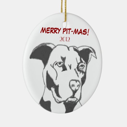 MERRY PIT-MAS! KERAMISCH ORNAMENT (Rechts)