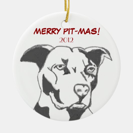 MERRY PIT-MAS! KERAMISCH ORNAMENT (Voorkant)