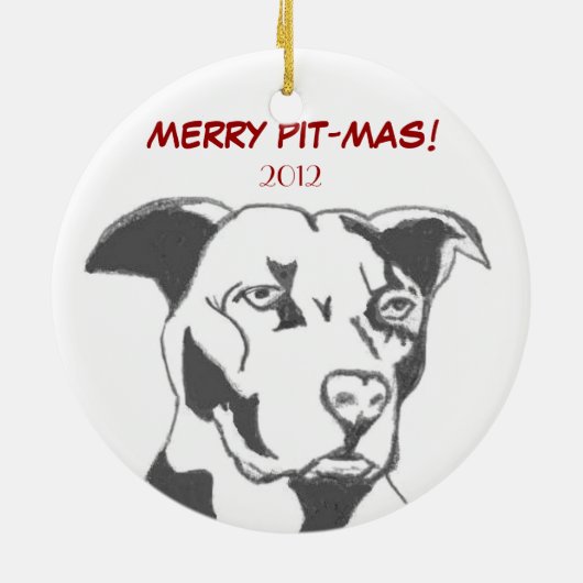 MERRY PIT-MAS! KERAMISCH ORNAMENT (Achterkant)