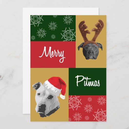 Merry Pitmas Feestdagenkaart (Voorkant / Achterkant)