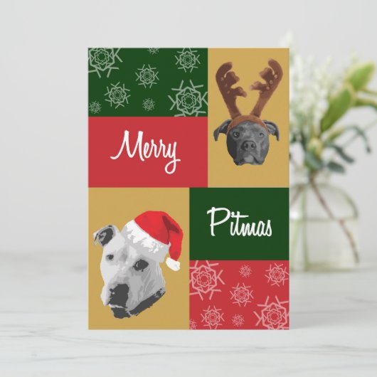 Merry Pitmas Feestdagenkaart (Staand voorkant)