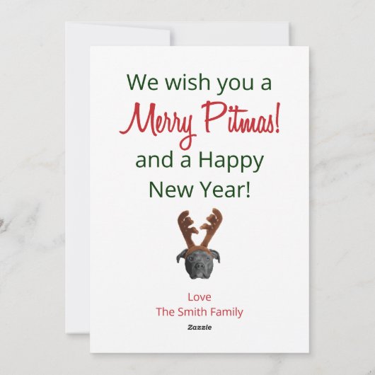 Merry Pitmas Feestdagenkaart (Achterkant)