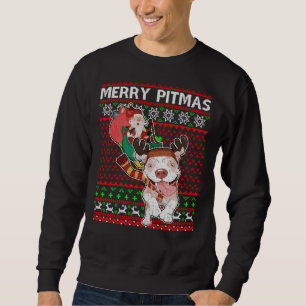 Merry Pitmas Lelijke Kerst Pitbull Dog Swea Trui