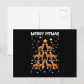Merry Pitmas Pitbull Dog Merry Christmas Tree Briefkaart (Voorkant / Achterkant)
