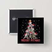 Merry Pitmas Pitbull Dog Tree Ugly Christmas Vierkante Button 5,1 Cm (Voorkant /achterkant)