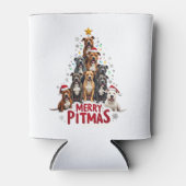Merry Pitmas Pitbull Dog Ugly Christmas Sweater Tr Blikjeskoeler (Voorkant)