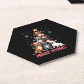 Merry Pitmas Pitbull Dog Ugly Christmas Sweater Tr Kartonnen Onderzetters (Schuin)