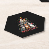 Merry Pitmas Pitbull Dog Ugly Christmas Sweater Tr Kartonnen Onderzetters (Schuin)