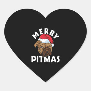 Merry Pitmas Pitbull Dog Ugly KerstSweater Tr Hart Sticker