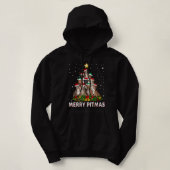 Merry Pitmas Pitbull Dog Ugly KerstSweater Tr Hoodie (Design voorkant)
