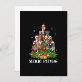 Merry Pitmas Pitbull Dog Ugly KerstSweater Tr Kaart (Voorkant / Achterkant)