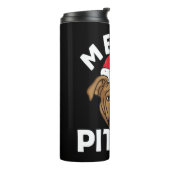 Merry Pitmas Pitbull Dog Ugly KerstSweater Tr Thermosbeker (Gedraaid links)