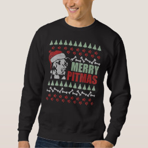 Merry Pitmas Pitbull Hond Grappige Lelijke Kerstmi Trui
