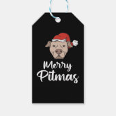 Merry Pitmas Pitbull Kerstmis Cadeaulabel (Voorkant)