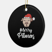 Merry Pitmas Pitbull Kerstmis Keramisch Ornament (Links)