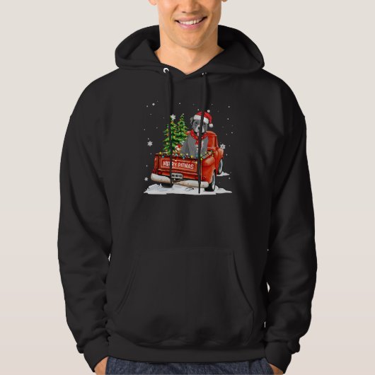 Merry Pitmas Pitbull Pickup Truck Hoodie (Voorkant)