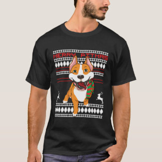 Merry Pitmas Pitbull Santa Claus Dog Ugly Christma T-shirt