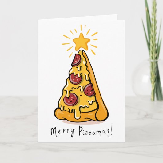 Merry Pizzamas - Een feestelijk stukje vreugde! Feestdagen Kaart (Voorkant)